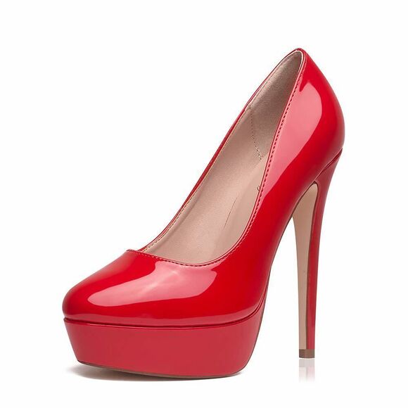 Elisabet Tang Women's Platform High Heels Pumps Shoes Peep Toe 5.5 Inch Stilett - Picture 2 of 8